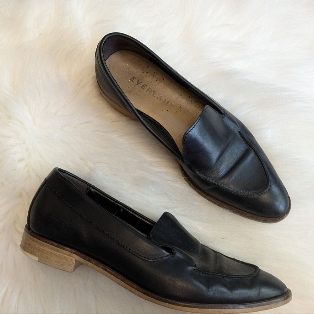 Everlane Italian Leather Classic Black The Modern Loafers 7